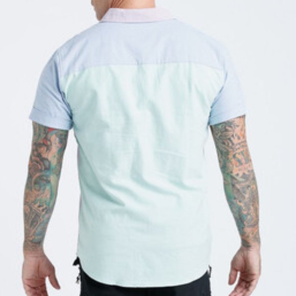 Colour Block Short Sleeve Button Up Shirt - Picture 2 of 8